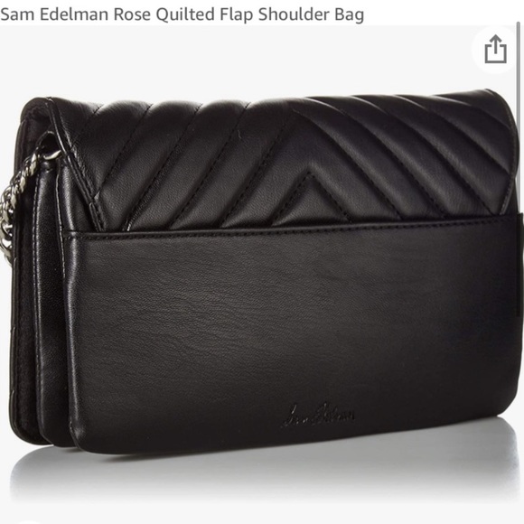 Sam Edelman Rose Quilted Black Crossbody - Picture 2 of 6